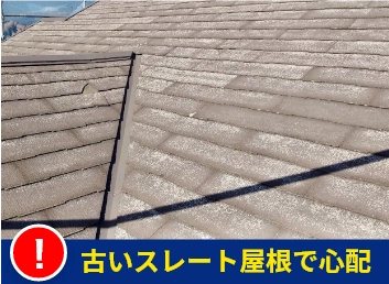 古いスレート屋根で心配